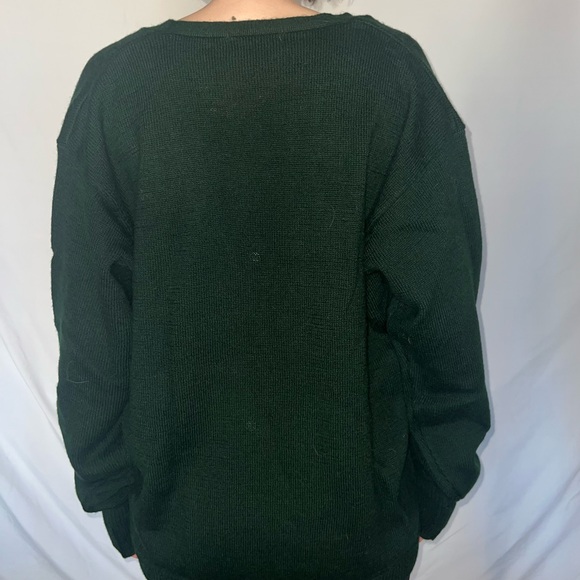 Vintage Warner Bros Studio Green Button Up Cardigan Bugs Bunny and Donald Duck - Picture 2 of 6